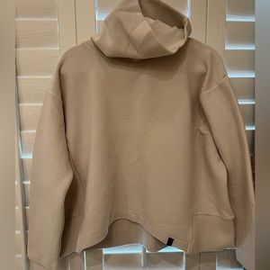 Varley Cowl Neck Ribbed Sweatshirt Cream Off-White Size Small S
